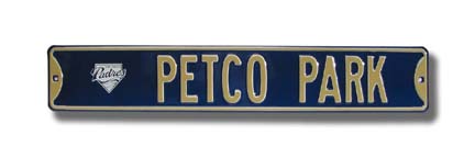 Steel Street Sign:  "PETCO PARK" with Padres Logo