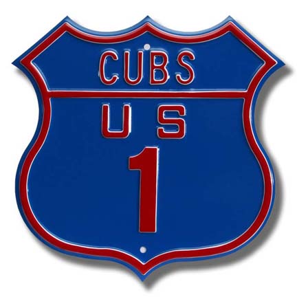 Steel Route Sign:  "CUBS US 1"