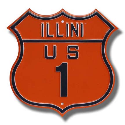 Steel Route Sign:  ILLINI US 1"