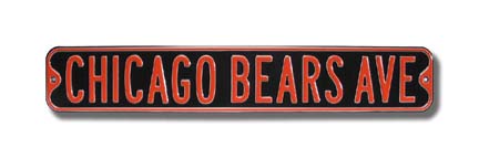 Steel Street Sign: "CHICAGO BEARS AVE"