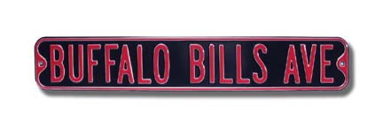 Steel Street Sign:  "BUFFALO BILLS AVE"