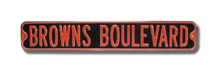 Steel Street Sign:  "BROWNS BOULEVARD"