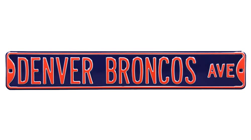 Steel Street Sign:  "DENVER BRONCOS AVE"