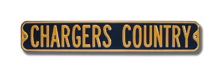 Steel Street Sign: "CHARGERS COUNTRY"
