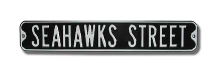 Steel Street Sign: "SEAHAWKS STREET"