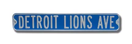 Steel Street Sign: "DETROIT LIONS AVE"