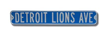 Steel Street Sign: "DETROIT LIONS AVE"