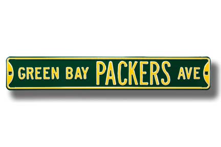 Steel Street Sign:  "Green Bay PACKERS Ave"