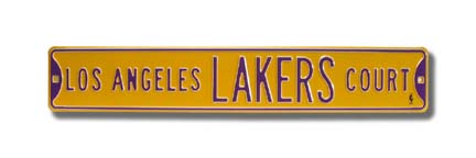 Steel Street Sign:  "LOS ANGELES LAKERS COURT"