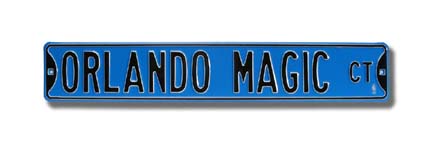 Steel Street Sign: "ORLANDO MAGIC CT"