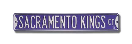 Steel Street Sign: "SACRAMENTO KINGS CT"