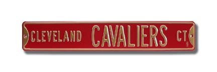 Steel Street Sign:  "CLEVELAND CAVALIERS CT"
