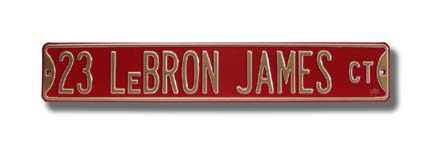 Steel Street Sign:  "23 LEBRON JAMES CT"