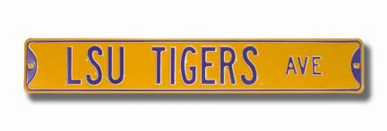 Steel Street Sign: "LSU TIGERS AVE"