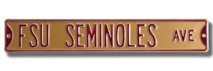 Steel Street Sign: "FSU SEMINOLES AVE"