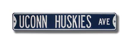 Steel Street Sign: "UCONN HUSKIES AVE"