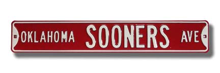 Steel Street Sign: "OKLAHOMA SOONERS AVE"