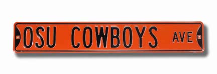 Steel Street Sign: "OSU COWBOYS AVE"