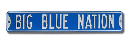 Steel Street Sign:  "BIG BLUE NATION"