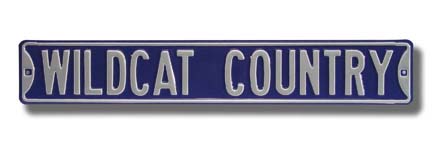 Steel Street Sign:  "WILDCAT COUNTRY"