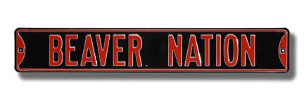 Steel Street Sign:  "BEAVER NATION"