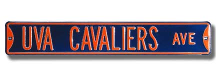 Steel Street Sign: "UVA CAVALIERS AVE"