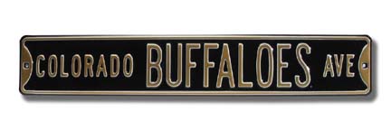 Steel Street Sign:  "COLORADO BUFFALOES AVE"