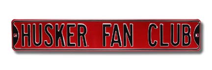 Steel Street Sign: "HUSKER FAN CLUB"