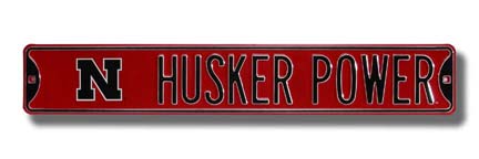 Steel Street Sign:  "HUSKER POWER" with "N" Logo