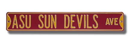 Steel Street Sign:  "ASU SUN DEVILS AVE"
