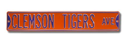 Steel Street Sign:  "CLEMSON TIGERS AVE"