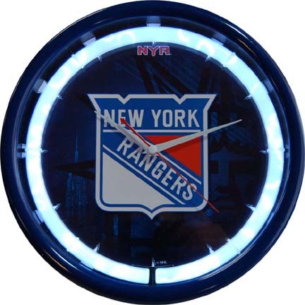 New York Rangers Plasma Neon Clock