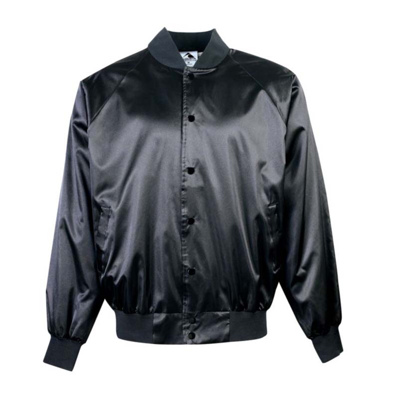 Adult Satin Baseball Jacket with Solid Trim From Augusta Sportswear