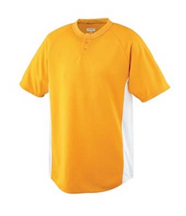 Wicking Color Block Two-Button Baseball Jersey (2X-Large) from Augusta Sportswear