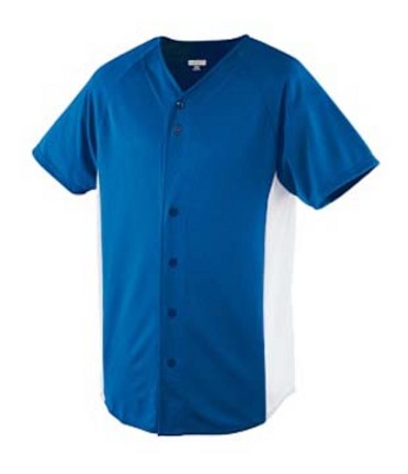 Wicking Color Block Button Front Baseball Jersey (2X-Large) from Augusta Sportswear
