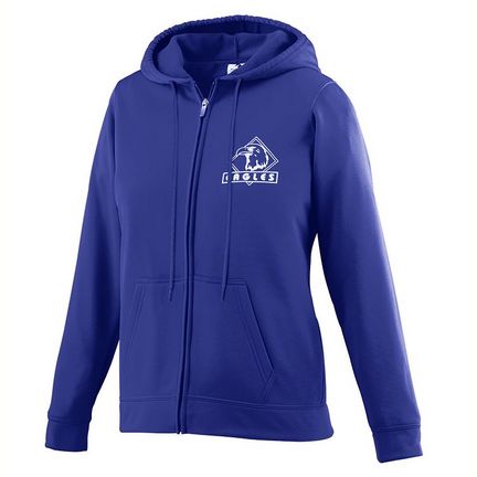 Girls Wicking Fleece Full Zip Hooded Sweatshirt from Augusta Sportswear