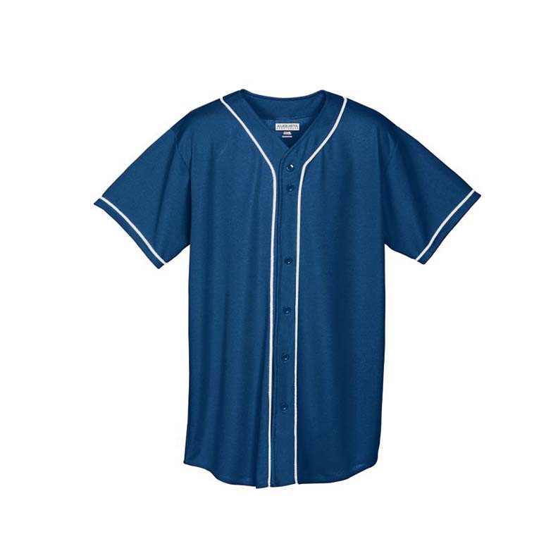 Wicking Mesh Button Front Baseball Jersey with Braid Trim (2X-Large) from Augusta Sportswear