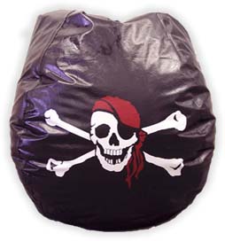 Jolly Roger Vinyl Bean Bag Chair