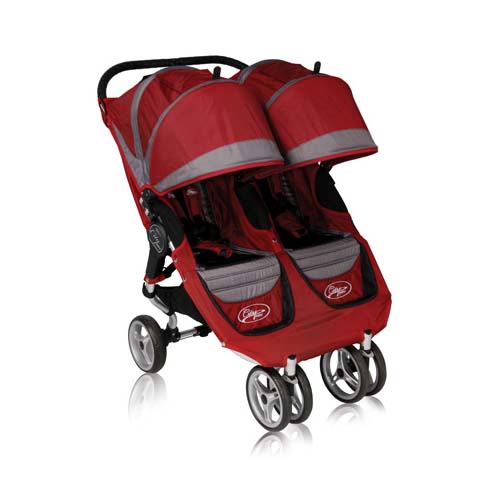 Baby Jogger City Mini Double Stroller - Crimson/Gray