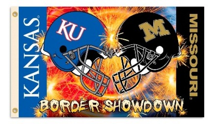 Kansas Jayhawks and Missouri Tigers House Divided Premium 3' x 5' Flag