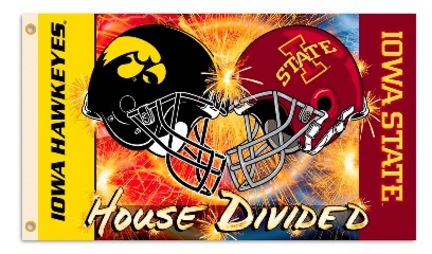 Iowa Hawkeyes and Iowa State Cyclones House Divided Premium 3' x 5' Flag