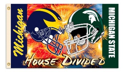 Michigan Wolverines and Michigan State Spartans House Divided Premium 3' x 5' Flag