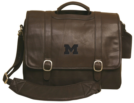 NCAA Michigan Wolverines Willow Rock Leather Computer Briefcase