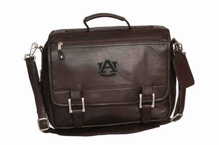 NCAA Auburn Tigers Copper Canyon Expandable Leather Briefcase
