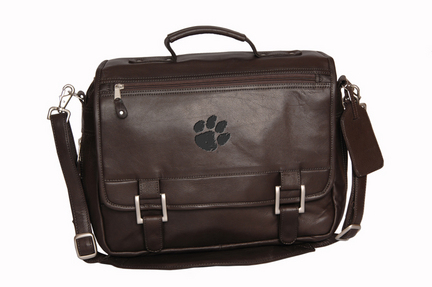 NCAA Clemson Tigers Copper Canyon Expandable Leather Briefcase
