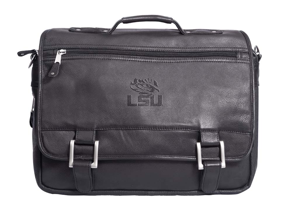 NCAA LSU Tigers Copper Canyon Expandable Leather Briefcase