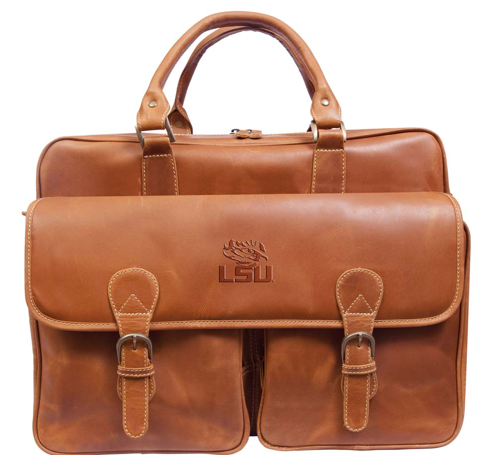 NCAA LSU Tigers Sedona Canyon Leather Computer Briefcase