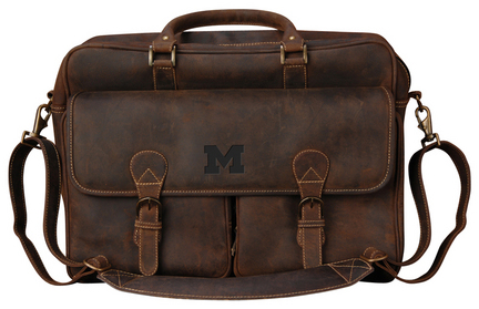 NCAA Michigan Wolverines Sedona Canyon Leather Computer Briefcase
