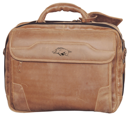 NCAA Arkansas Razorbacks Dakota Pines Leather Computer Briefcase