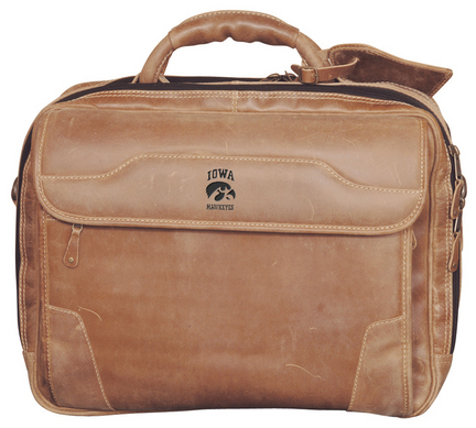 NCAA Iowa Hawkeyes Dakota Pines Leather Computer Briefcase